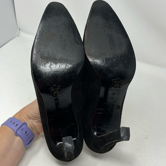 VINTAGE YVES SAINT LAURENT YSL Classic Black Suede heels Made in Italy size 9 - Picture 7 of 14